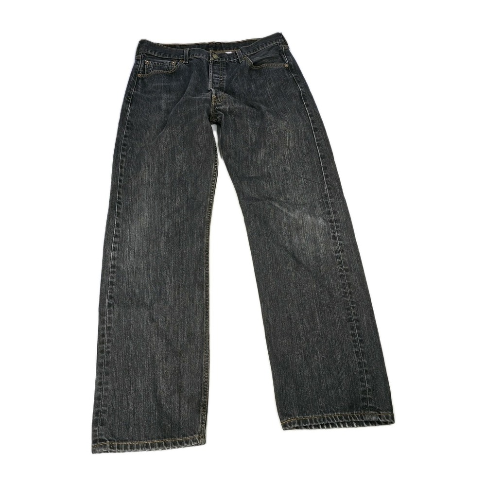 VTG Levis 501XX Button Fly Jeans Mens 36x34 Black Wash Fade Distressed Denim Y2K